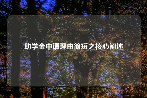 助学金申请理由简短之核心阐述