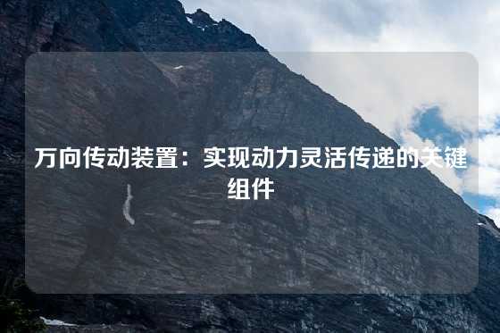 万向传动装置:实现动力灵活传递的关键组件