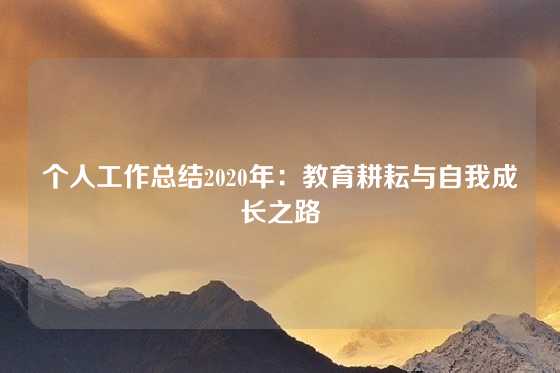 个人工作总结2020年：教育耕耘与自我成长之路