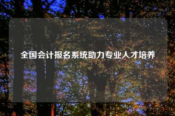 全国会计报名系统助力专业人才培养