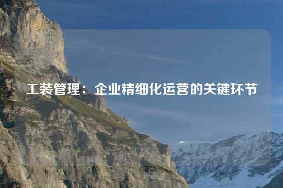 工装管理：企业精细化运营的关键环节