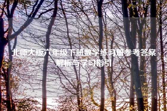 北师大版六年级下册数学练习册参考答案解析与学习指引