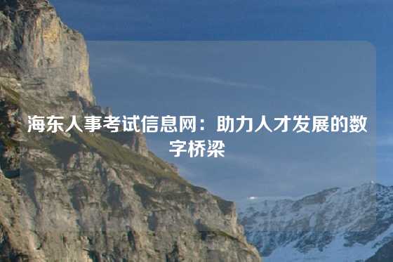 海东人事考试信息网：助力人才发展的数字桥梁